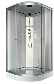 Душевая кабина AQUAPULSE 4022Е fabric white marble 90*90 см