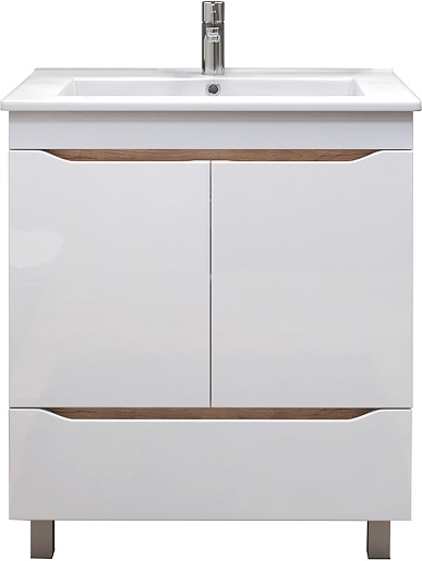 Тумба напольная Vigo Grani 75 дуб золотой микс с умывальником Оскар 75