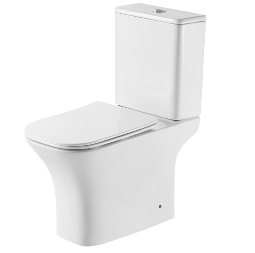 Унитаз напольный Grossman Classic GR-4464SQ-K26 безободковый,белый с тонкой крышкой,микролифт,смыв торнадо