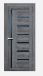 Межкомнатная дверь Сибирь Профиль Lite L17 Дуб стоунвуд СТ черное лакобель