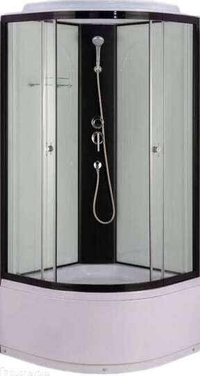 Душевая кабина AQUAPULSE 4002D fabric white + black profile 90*90 см