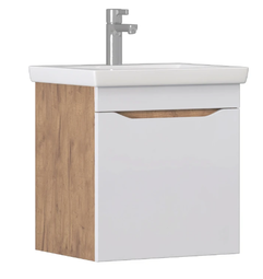 Тумба подвесная Vigo Grani 50 дуб золотой с умывальником Como 50