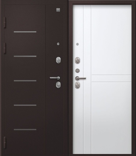 Дверь входная металлическая Центурион V-06 Букле шоколад - Белый