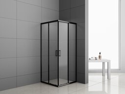 Душевое ограждение ODA B8037 P черный профиль прозрачное стекло 80*80*190 см (без поддона)