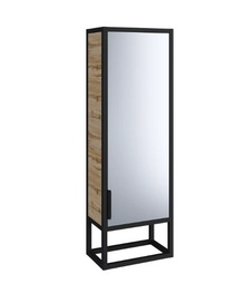 Пенал подвесной 1Marka зеркальный Гранж Лофт 35Н/П 1д  дуб вотан Ц0000007989