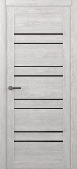 Межкомнатная дверь ALBERO Мегаполис Дублин Дуб нордик, стекло черное