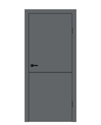 Межкомнатная дверь Velldoris (Веллдорис) TECHNO BLACK H1 ПГ Вулкан замок M1895 BL (черный), чёрная алюминиевая кромка с 4х сторон