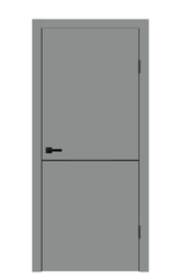 Межкомнатная дверь Velldoris (Веллдорис) TECHNO BLACK  H1 ПГ Серый агат замок M1895 BL (черный), чёрная алюминиевая кромка с 4х сторон
