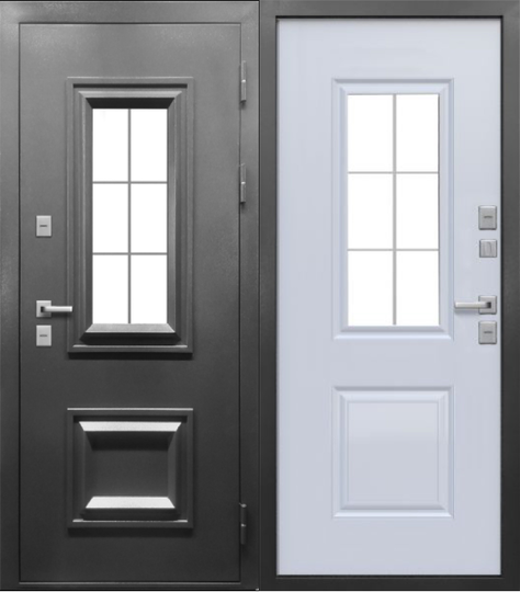 Дверь входная металлическая Феррони Термо 3 Букле графит / Эмалит белый