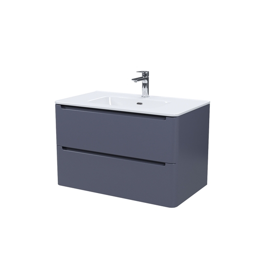 Тумба подвесная Iddis Edifice 80 см темно-серая с умывальником EDI80D0i95K