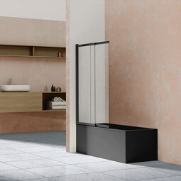 Душевая шторка на ванну Vincea VSB-1E100CLB, 1000*1450, матовый черный, стекло прозрачное